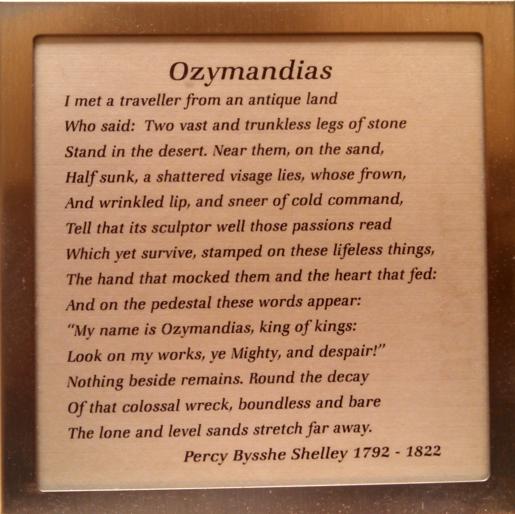 Ozymandias essay theme